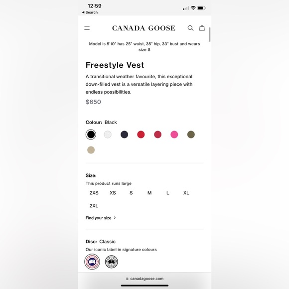 Canada Goose Freestyle Vest XS NWOT - Picture 12 of 13